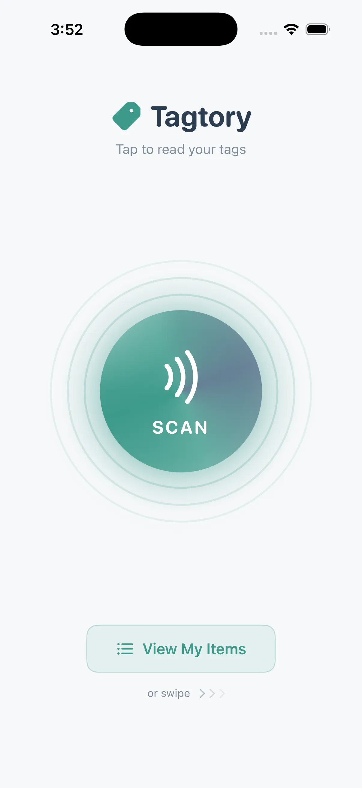 Tagtory NFC scanner app - tap to scan your tags